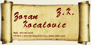 Zoran Kočalović vizit kartica